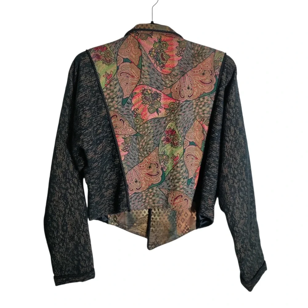 Coldwater Creek Vintage Tapestry Paisley Cropped Jacket Blazer‎ Womens Medium